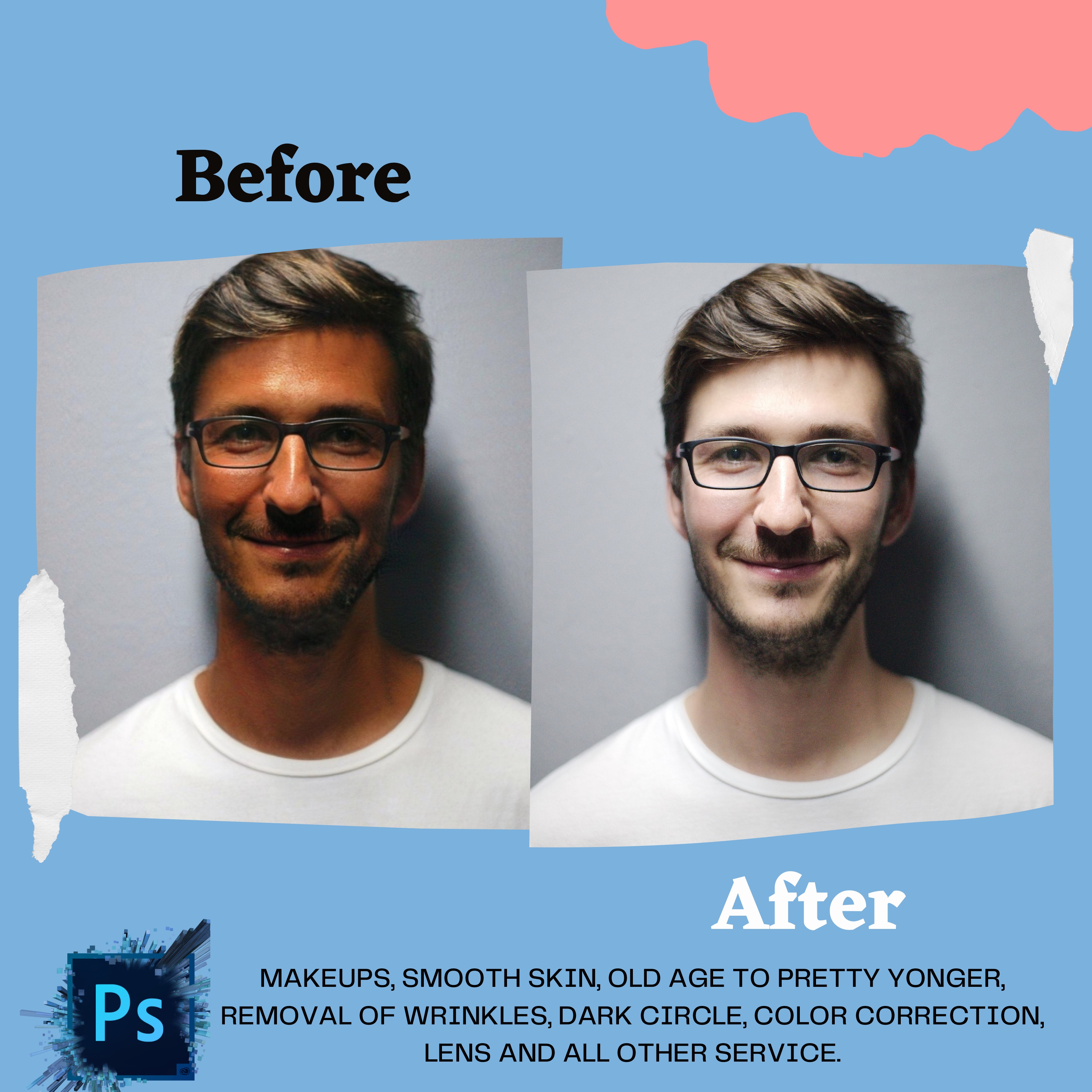 I will do any professional photoshop editing or photo background remove or manipulation