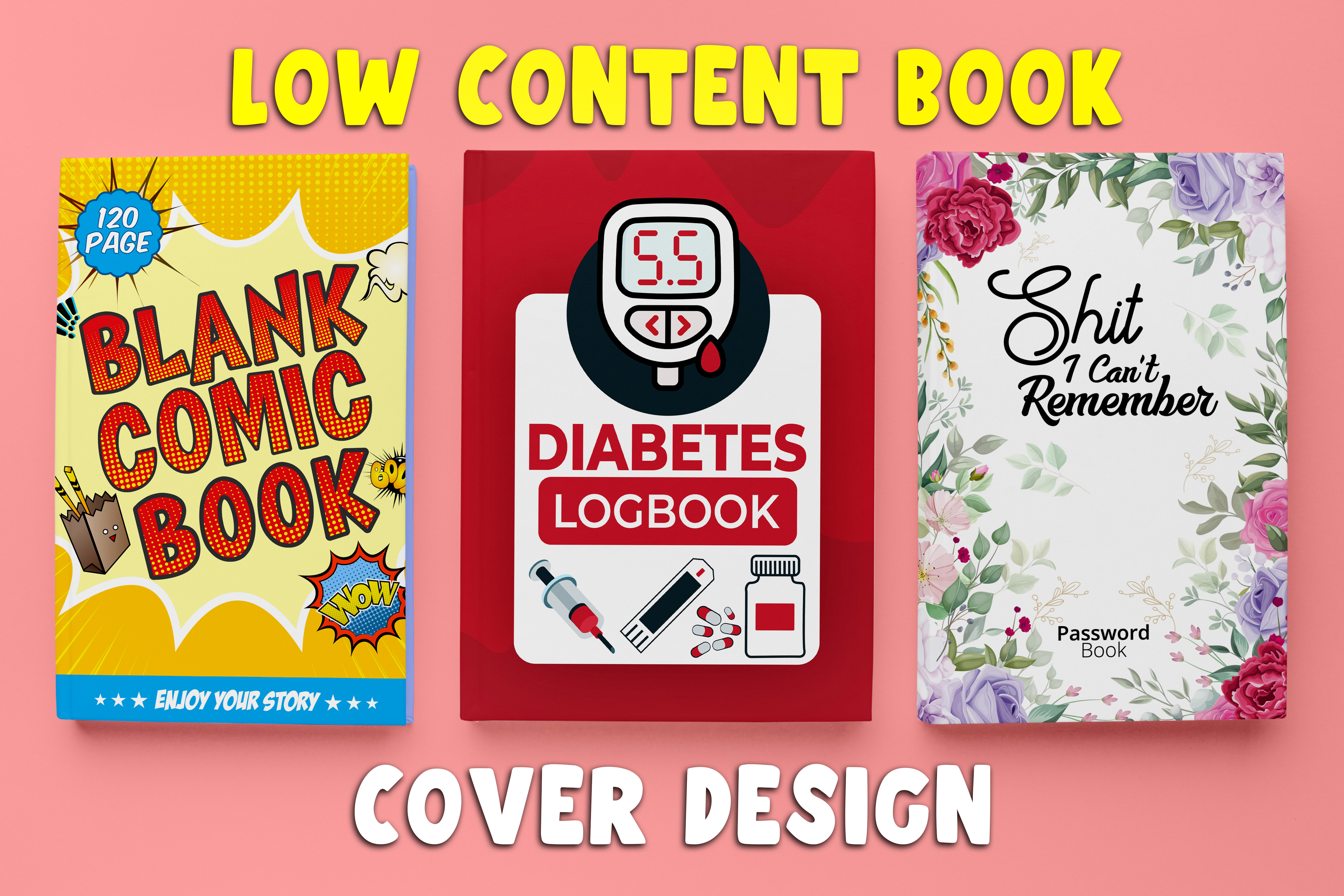 I will do kdp low content book cover design with custom interior