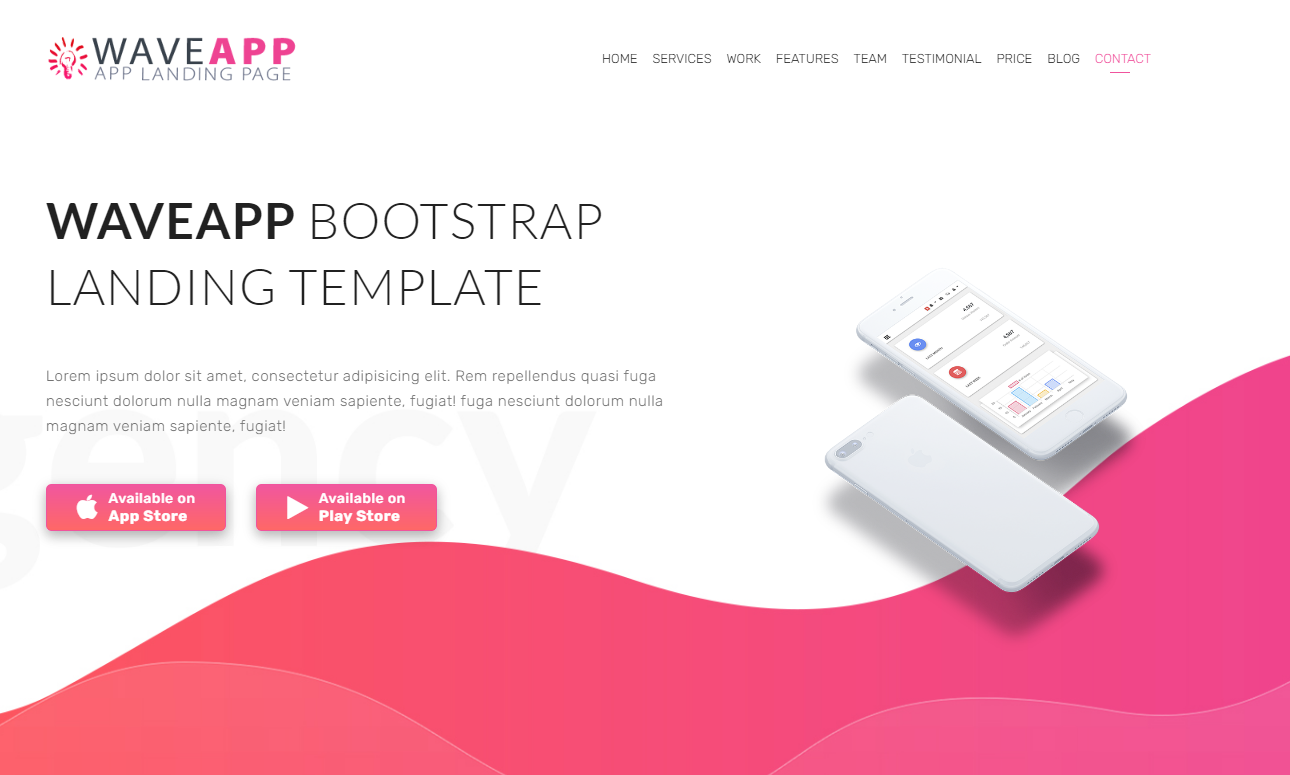 WaveApp - App Landing Bootstrap 4 Html Template