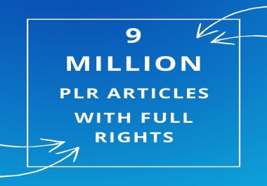 9 MILLION PLR articles collection over 1000 niches