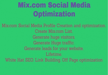 MIx. com social media optimization for your website/Products/Blogs/Events