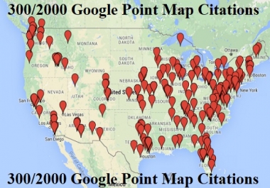 Create 300 Google Point Map Listing for Local SEO