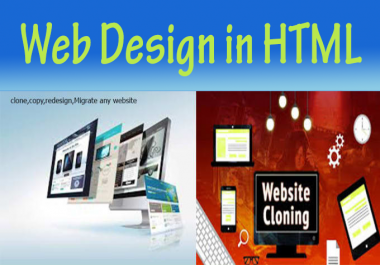 Design,  Redesign,  Clone all types of website