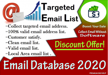 Get 20,000 Fresh Valid Email Database and send an campaign as your target audience