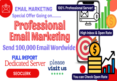 Send 100,000 bulk email Email marketing,  Email blast,  Email campaign