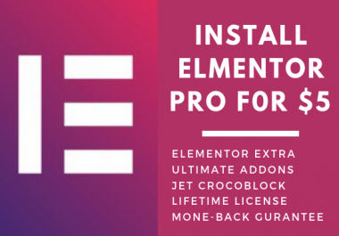 Install Elementor Pro with addons lifetime updatable