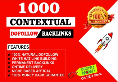 I will make high quality SEO contextual backlinks with whitehat link building