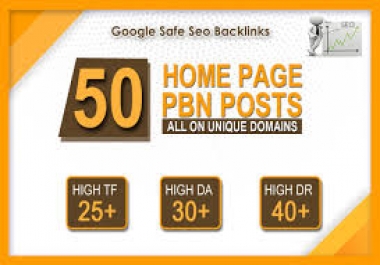 50 Manually Done High Quality PBN Dofollow homepage Backlinks