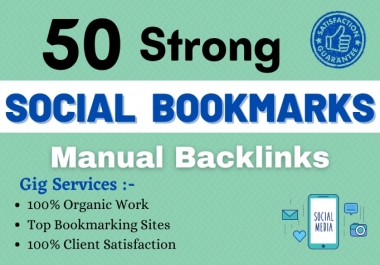I will do 50 social bookmarking on high da backlinks