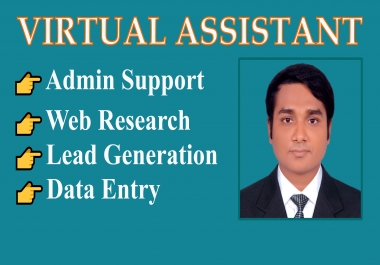 I will be your data entry and web research virtual assistant