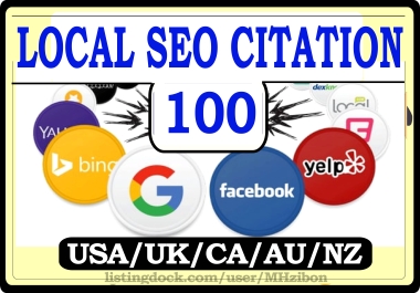 Create Live Top 100 Local Citation Or Local SEO,  Map Listing For Your Website