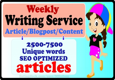 Weekly Article Writing Service- Rank Up Your Website