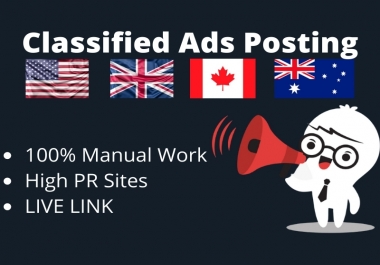 I will post your ads to top 80 classified ad posting sites