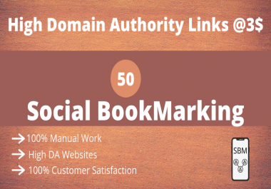 I will do social bookmarking on 50 high da websites
