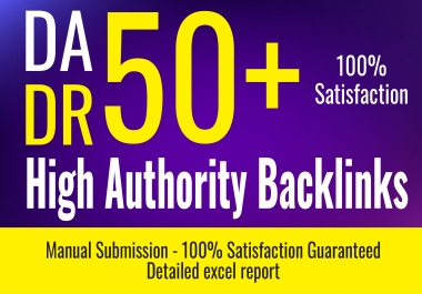Best 50 high authority dofollow backlinks DA 50+ manually