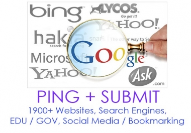 Ping + submit + backlinks to your site to over 12800+ sites