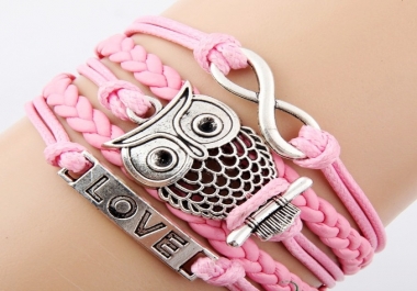 nfinity silver bracelet,  Owl silver bracelet,  Love bracelet