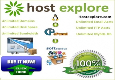 Unlimited Web hosting with cPanel,  Softaculous,  Attracta