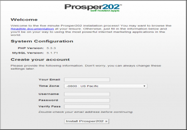 install Prosper202 on your hosting account or VPS