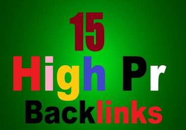 I will give you manually create 15 High PR Backlinks