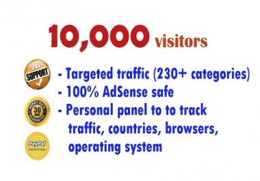 10,000 TARGETED USA & European visitors to your site