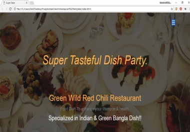 restaurant website in responsive