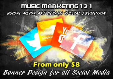 Banner Design For Up To 4 Social Media Accounts