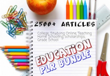 2500 Education PLR Articles bundle