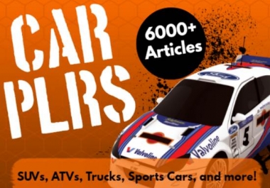6000 Car and Auto PLR Articles bundle